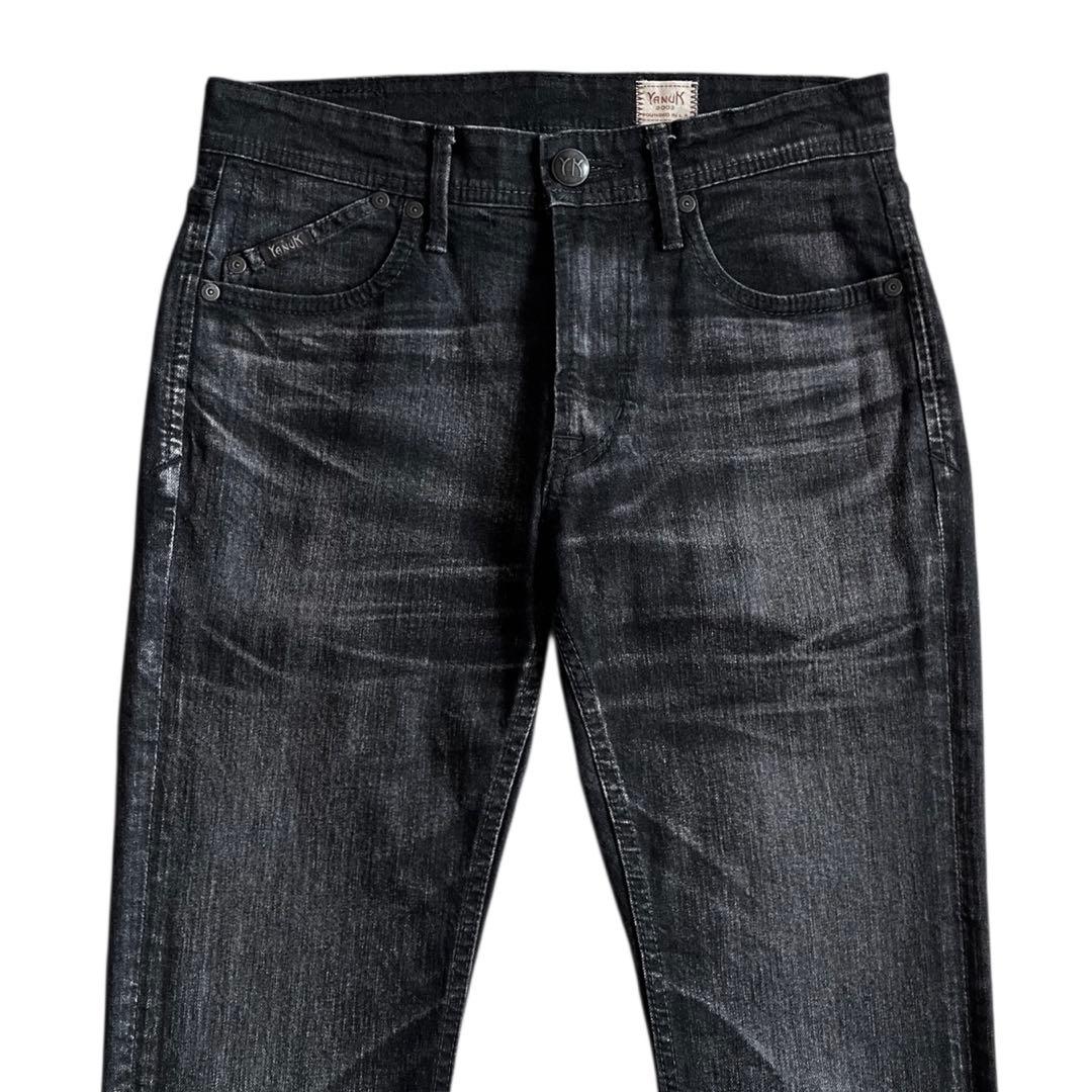 YANUK VINCENT Ⅱ スリムテーパード デニム ブラック 28 藤原裕