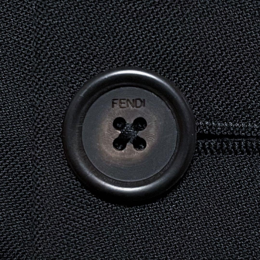 FENDI フェンディ ズッカ柄ラペル スーツ セットアップ 50 XL相当 黒