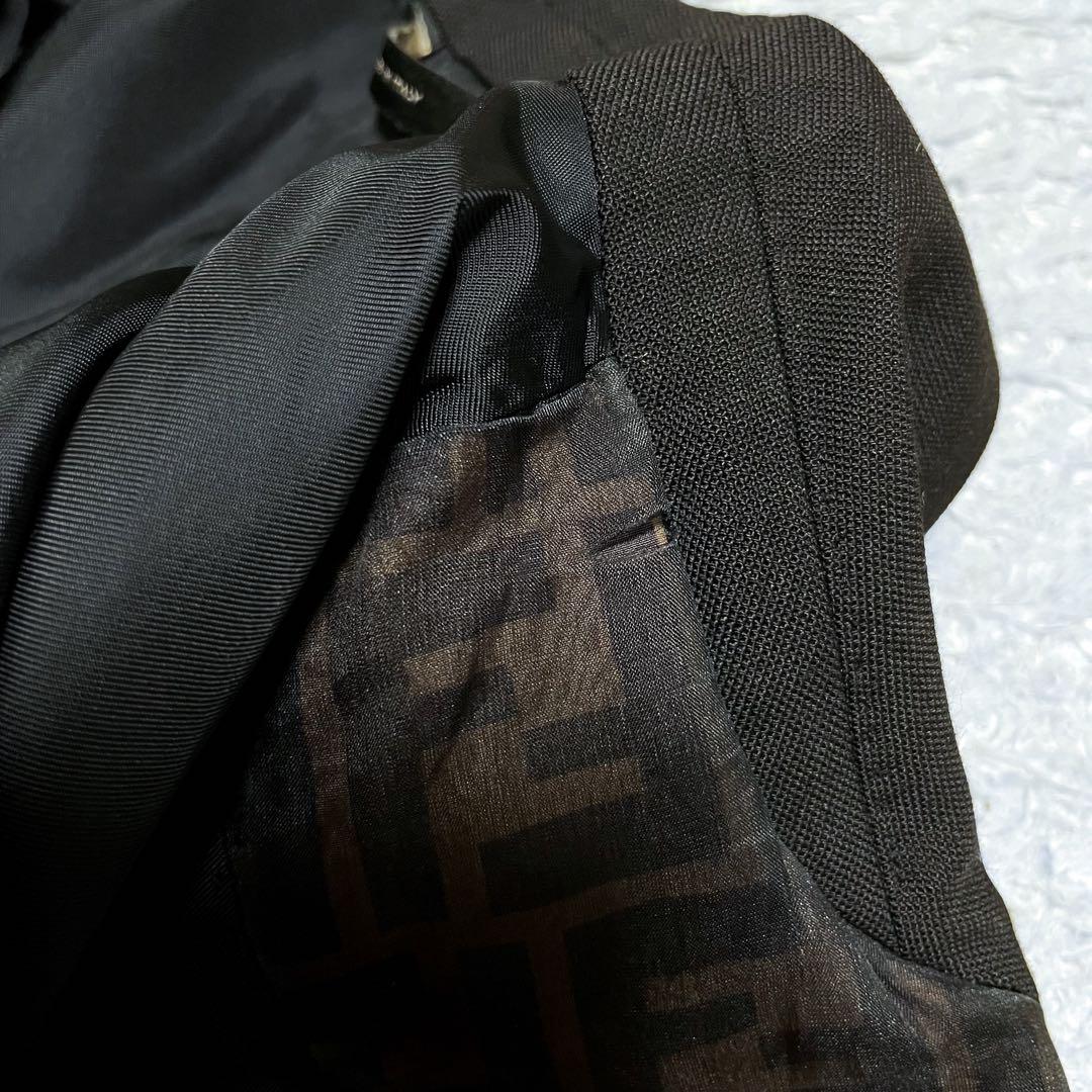 FENDI フェンディ ズッカ柄ラペル スーツ セットアップ 50 XL相当 黒