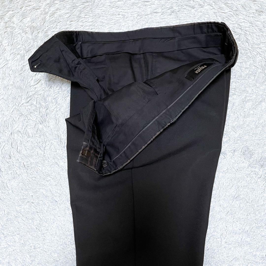 FENDI フェンディ ズッカ柄ラペル スーツ セットアップ 50 XL相当 黒