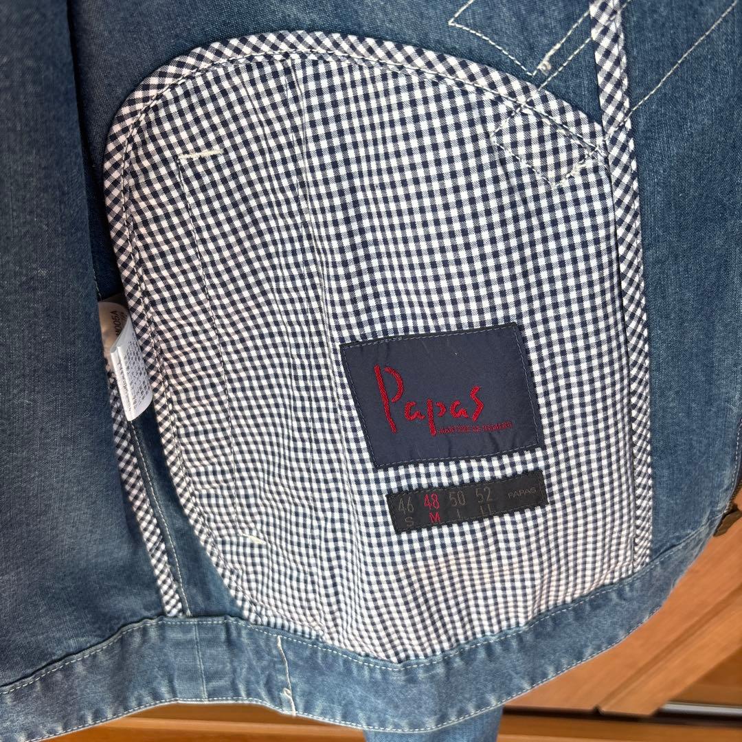 PAPAS パッチワークデニムジャケット 48/50