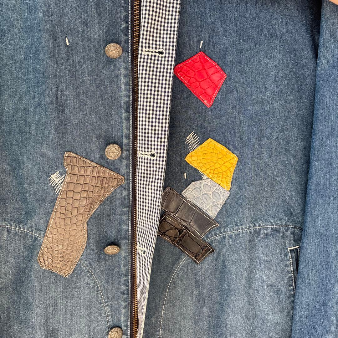 PAPAS パッチワークデニムジャケット 48/50