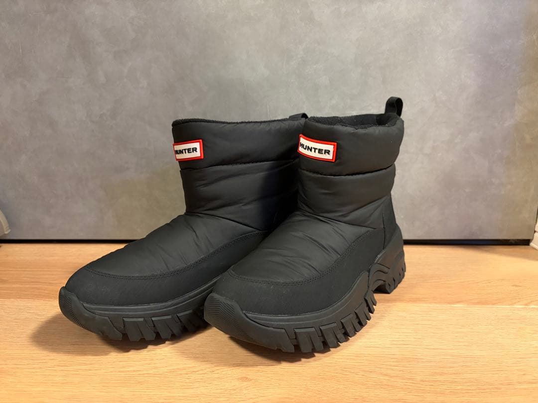 美品　HUNTER ブラック スノーブーツ