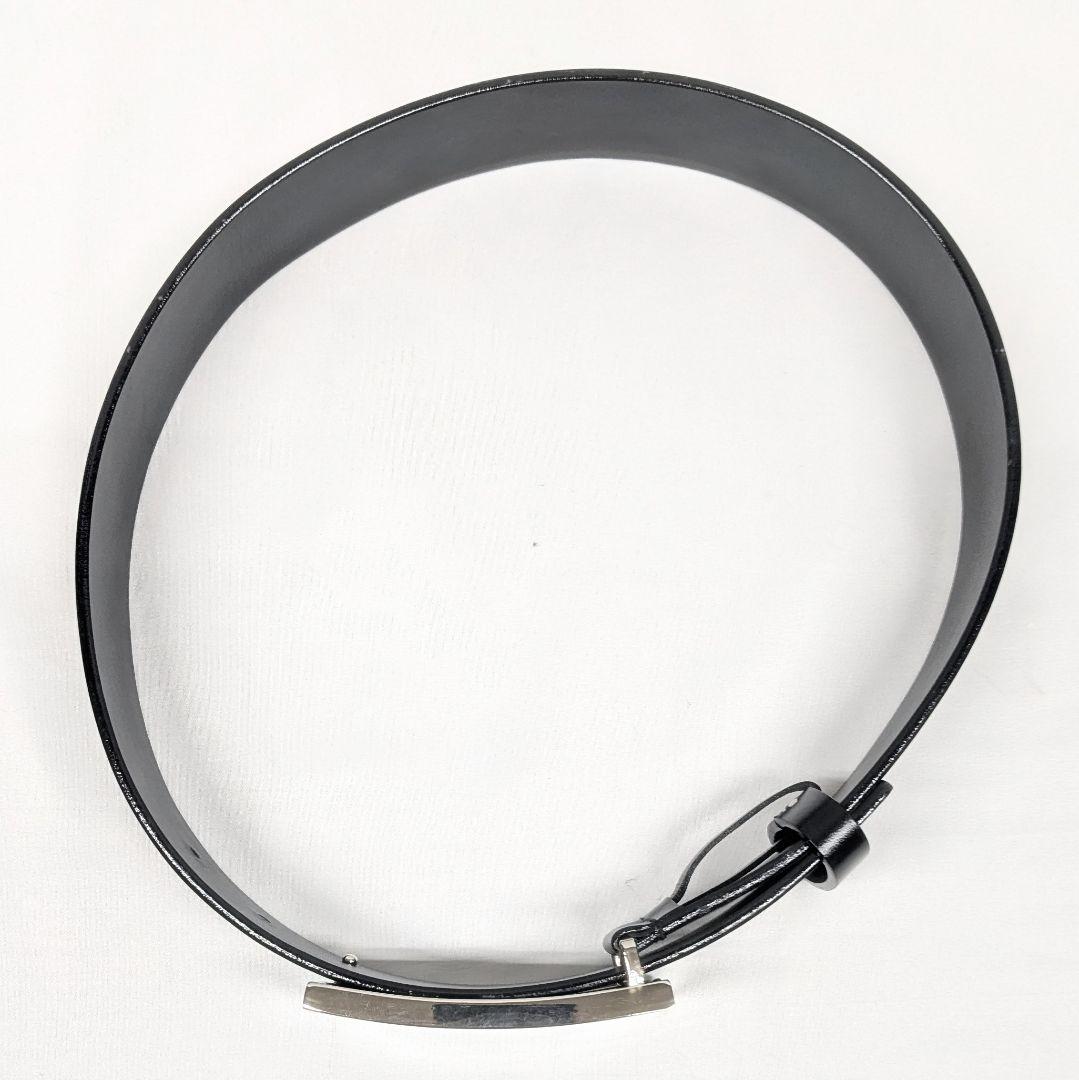 GUCCI グッチ レザー Gロゴ シルバーベルト レディース ブラック