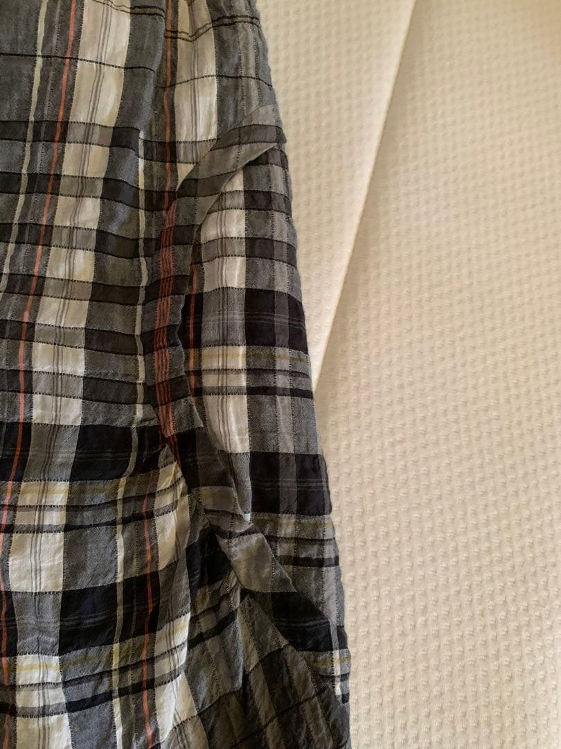 慈雨　チェック柄 サルエルパンツ ブラック グレー