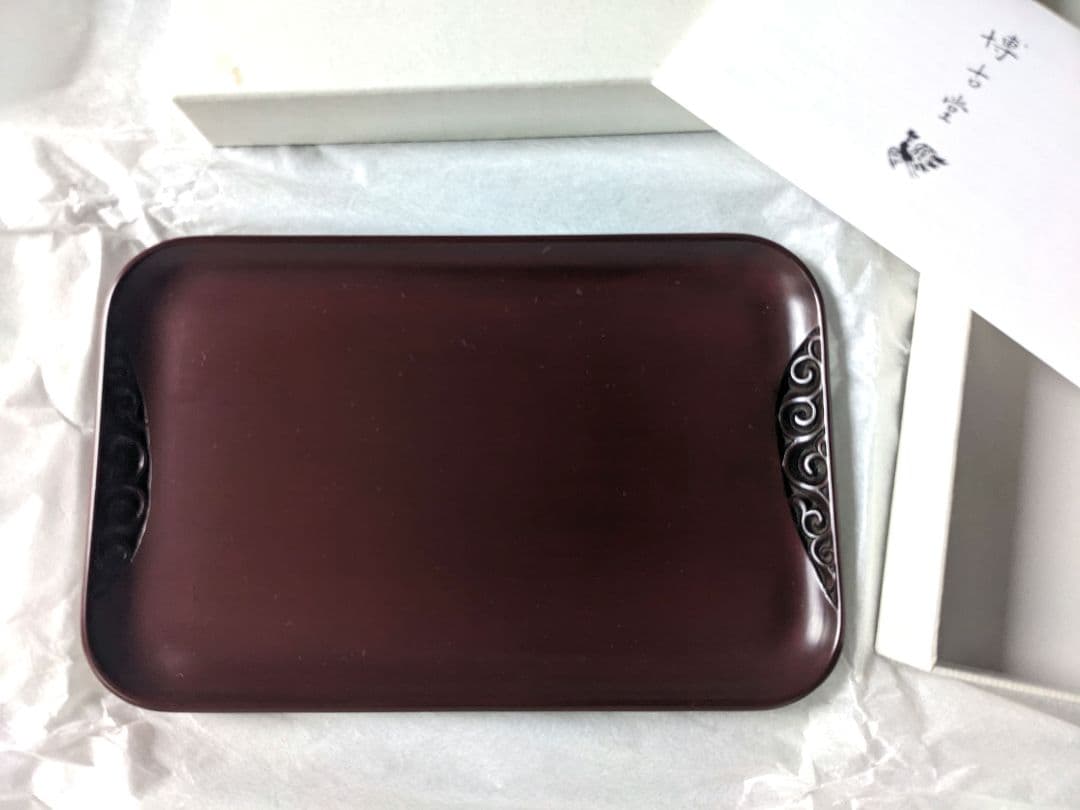 博古堂 ぐり唐草 長方盆 小盆 鎌倉彫