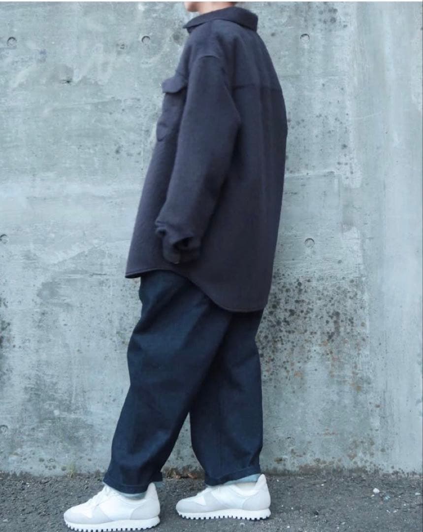 Scye アルパカシャギー シャツジャケット ダークネイビー サイズ40