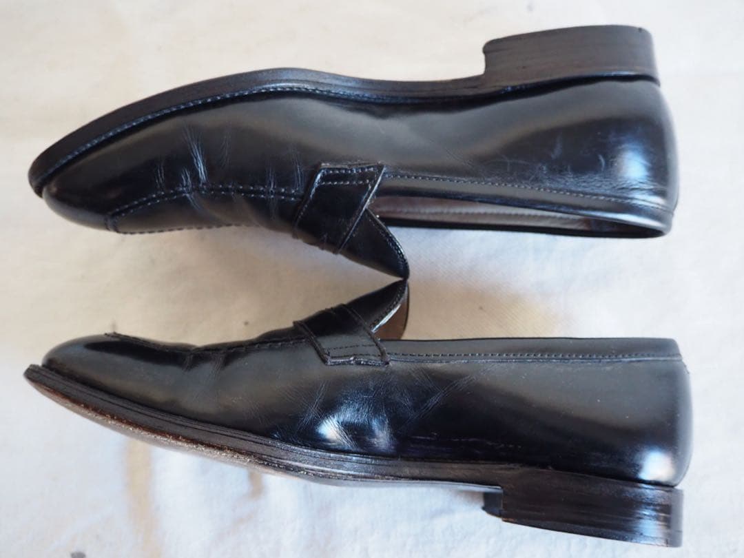 靴 Alden 3557 Black Full Strap Slip-On