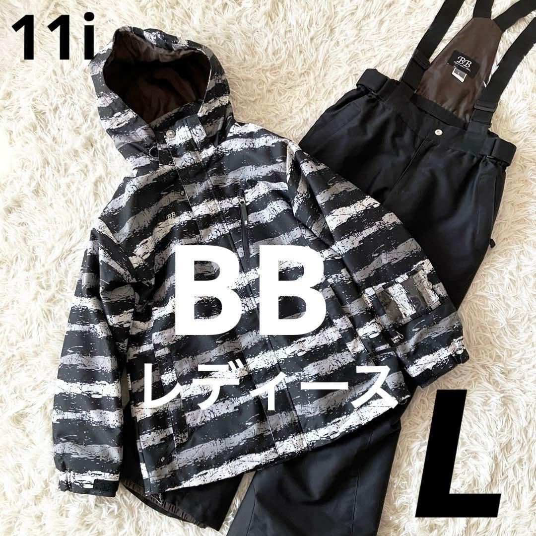 #11i✨BB✨スキー スノボ ウェア 上下セット レディースL ブラック