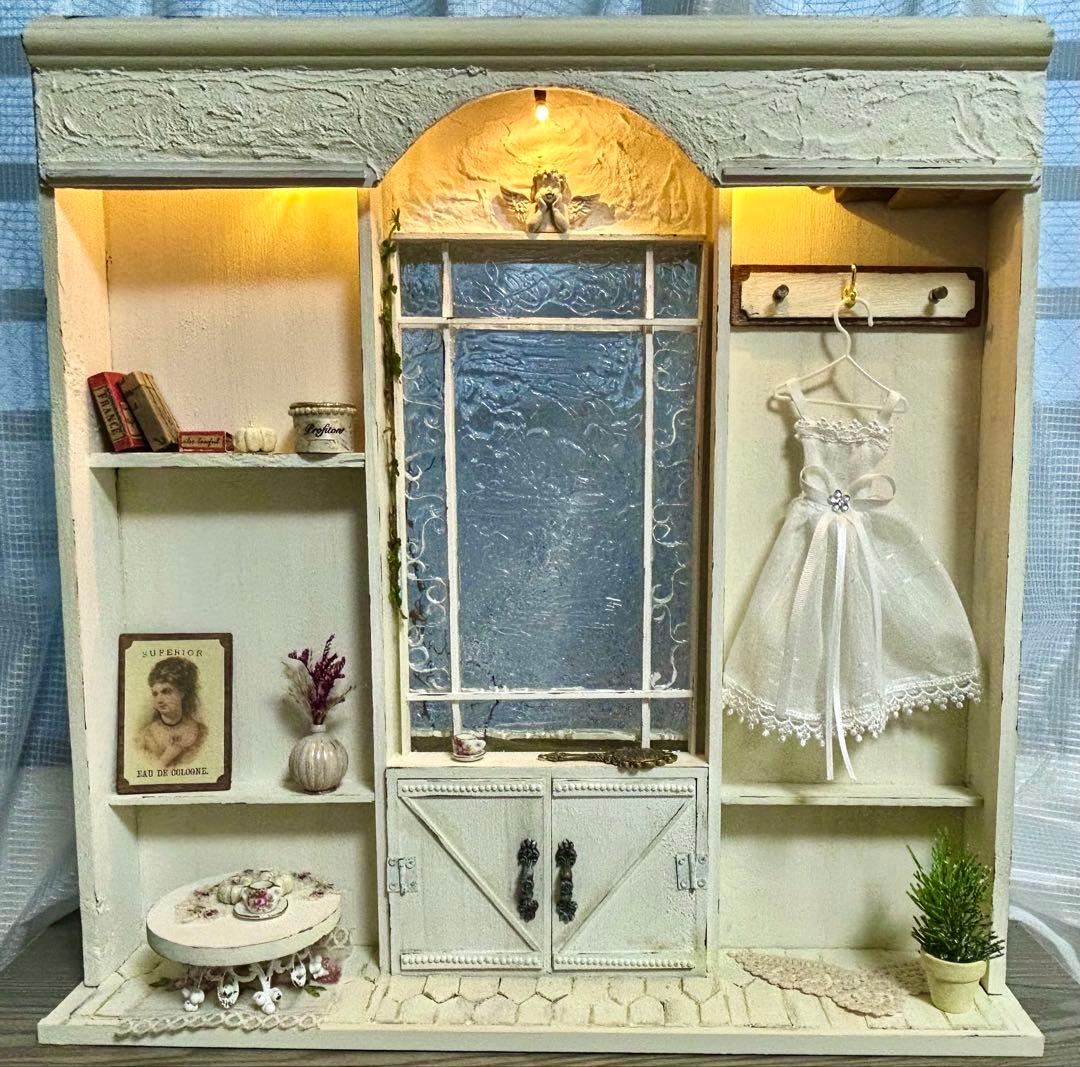 木製ドールハウス✳︎背景ボード✳︎ミニチュアハウス✳︎ハンドメイド✳︎1/6