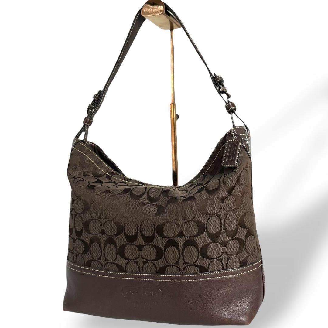 コーチ　coach ワンショルダーバッグ　シグネチャー　ブラウン　肩掛け