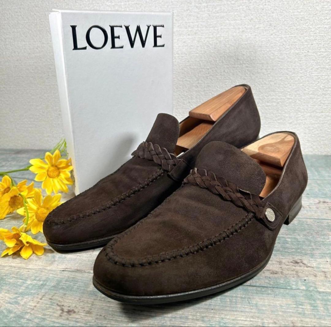 美品 超希少 LOEWE スエード ローファー 編み込み