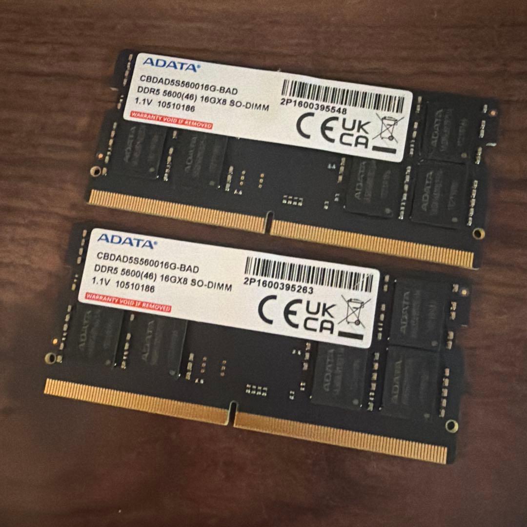 メモリー ADATA DDR5 SODIMM 5600MHz 16GB x2 = 32GB