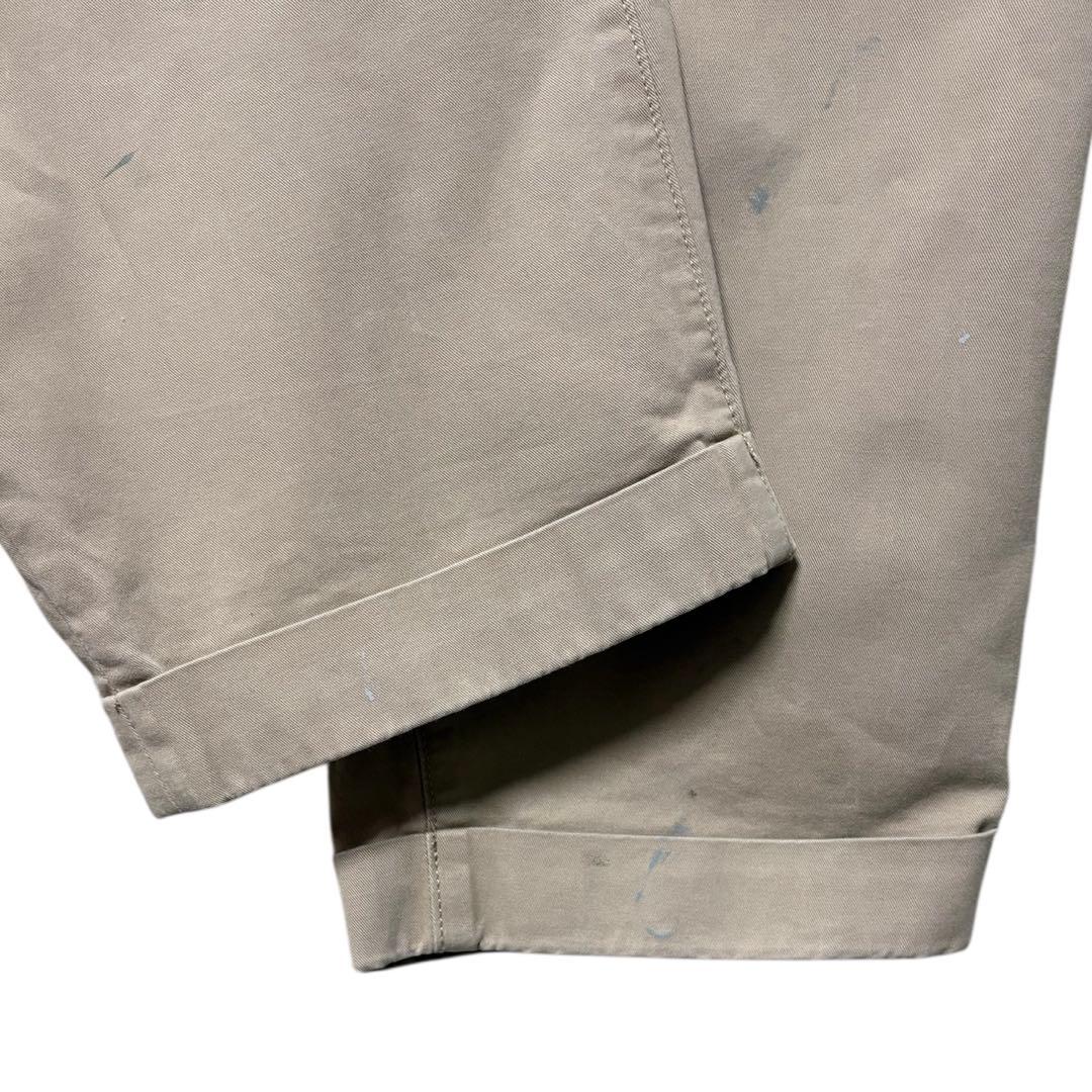 BEAMS+ 2プリーツチノトラウザーズ ストレッチペンキ ペイント 一点物