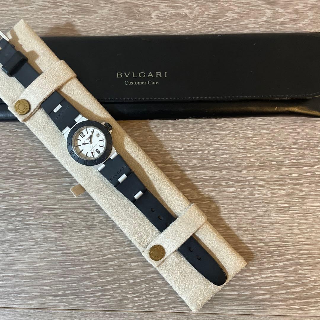 【不動】ブルガリ BVLGARI アルミニウム クォーツ レディースベルト
