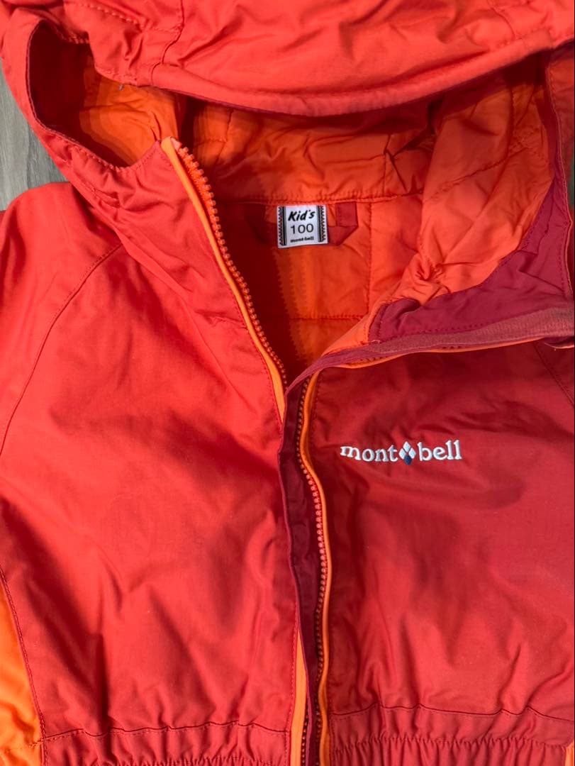 新品　mont-bell 子供用スキーウェア Kid's 100 オレンジ
