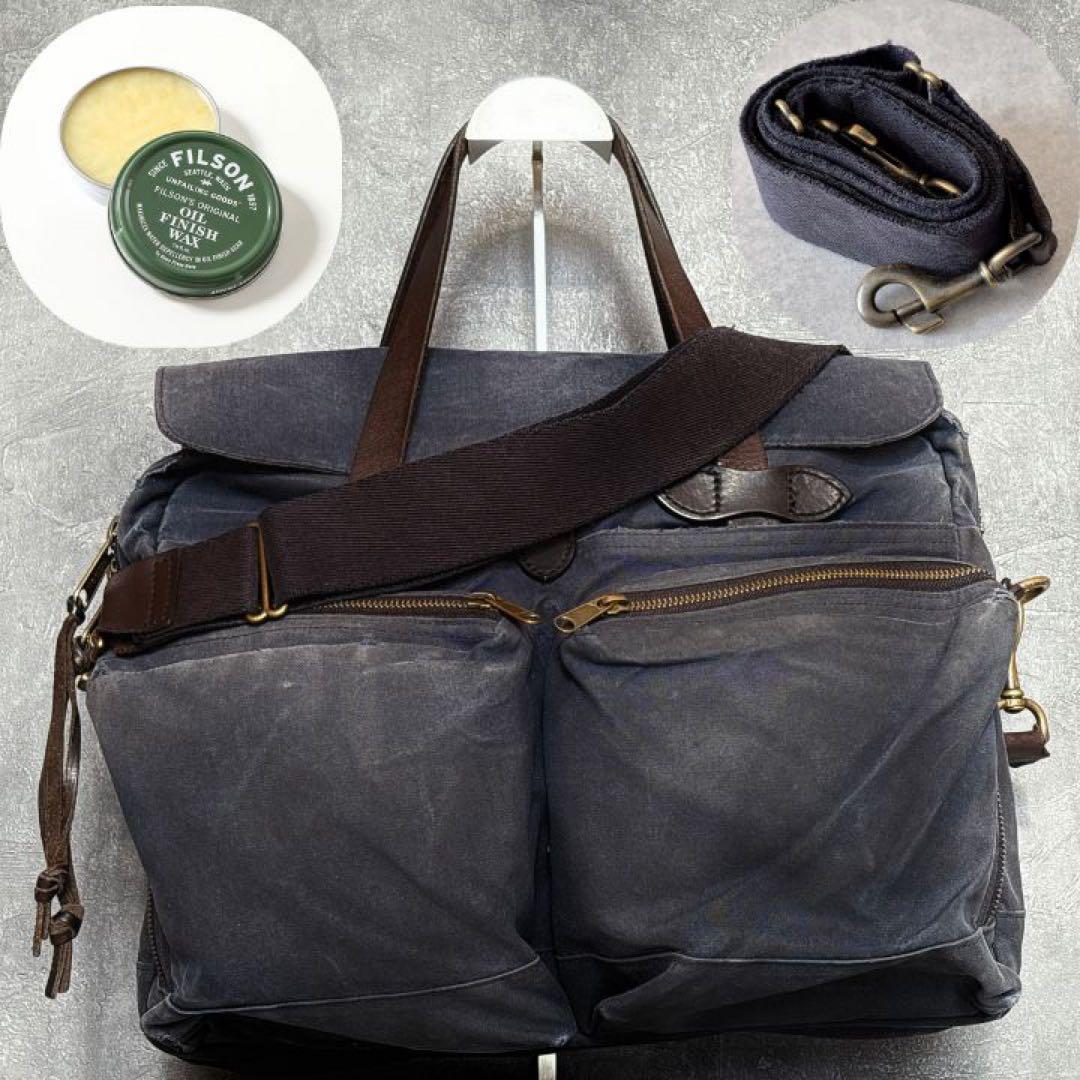 USA製 フィルソン 24アワー ティンブリーフケース ネイビー 2way