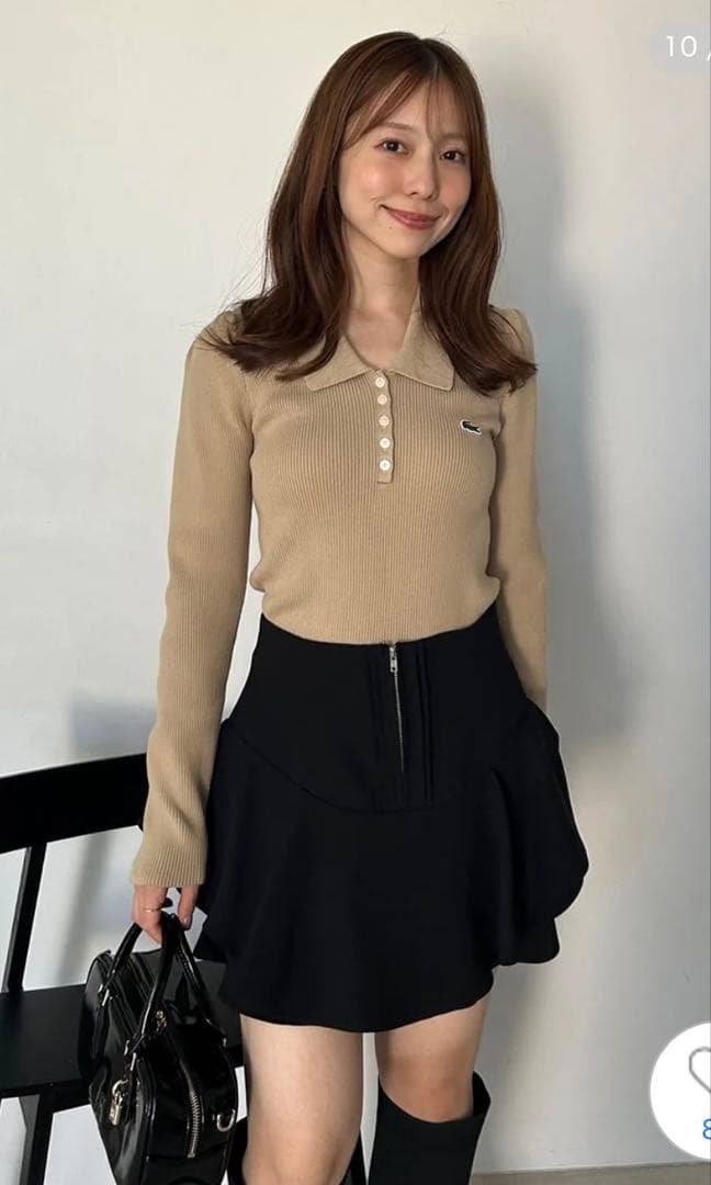 【完売品】SNIDEL スナイデル LACOSTE/ポロリブニット