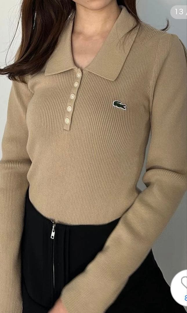 【完売品】SNIDEL スナイデル LACOSTE/ポロリブニット