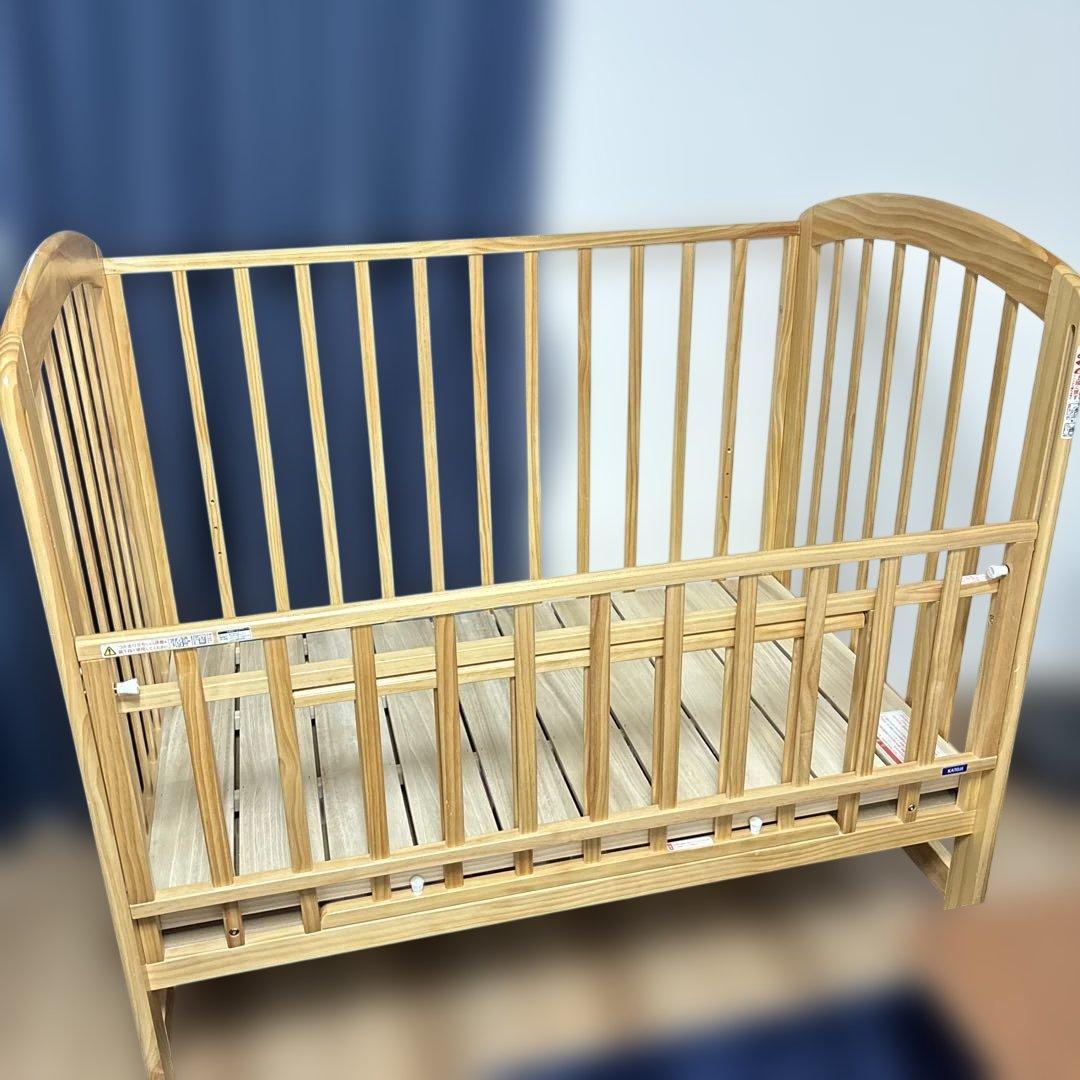 カトージ　KATOJI　ベビーベッド　ハイポジションアーチ ナチュラル