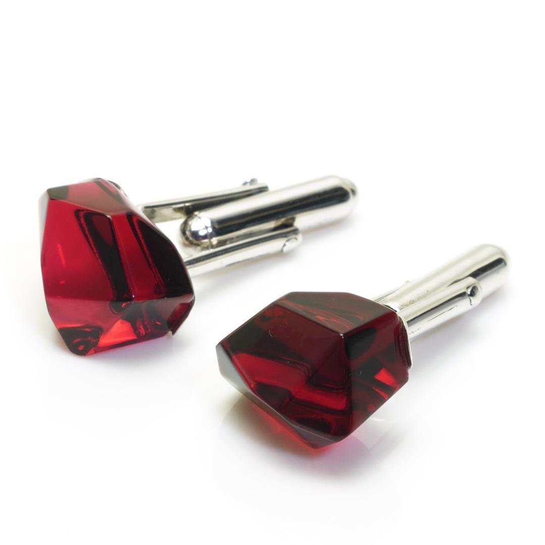 バカラ Baccarat カフス レッド 赤 SV925 シルバー 9.6g