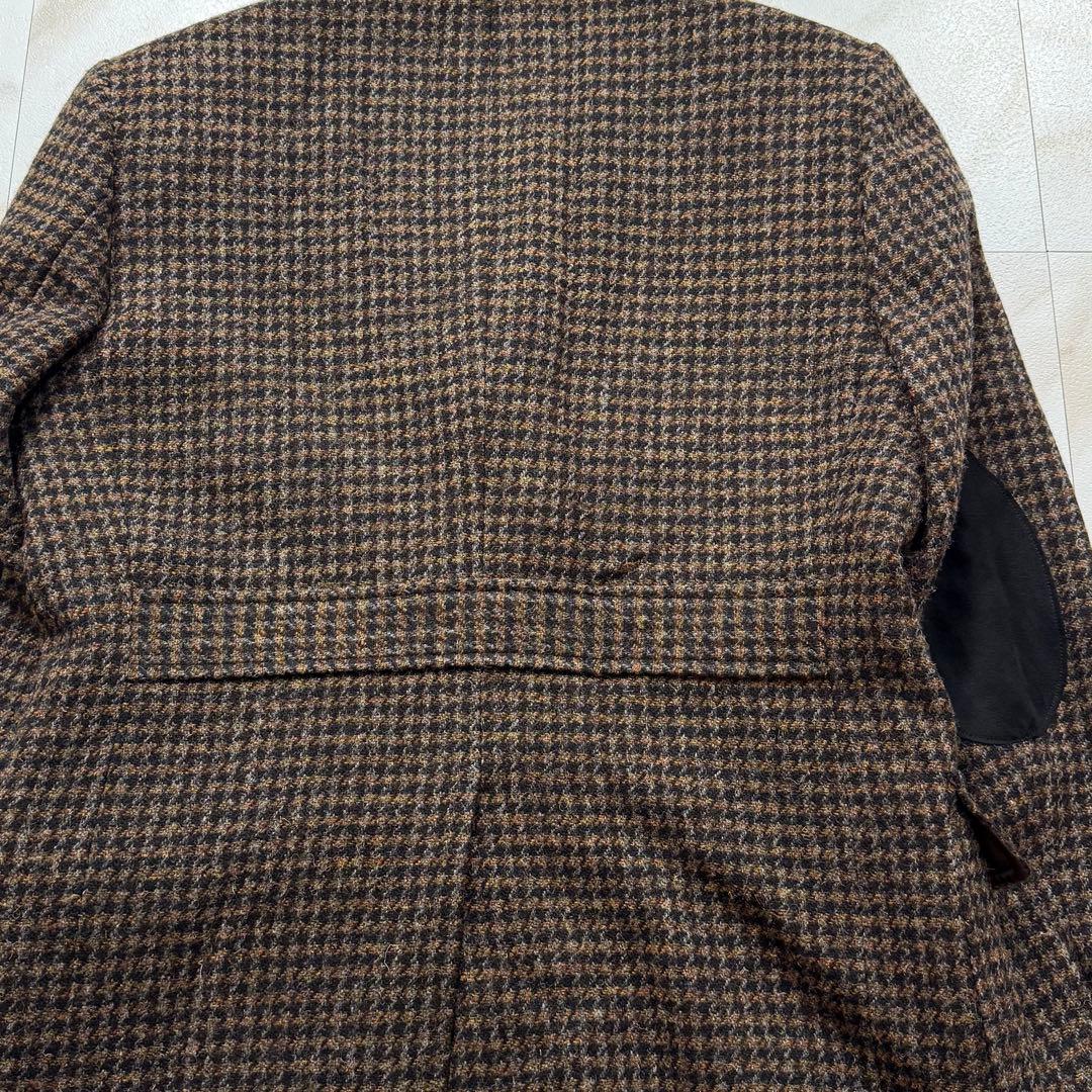 ハリスツイード テーラードジャケット エルボーパッチ 胡桃ボタン L
