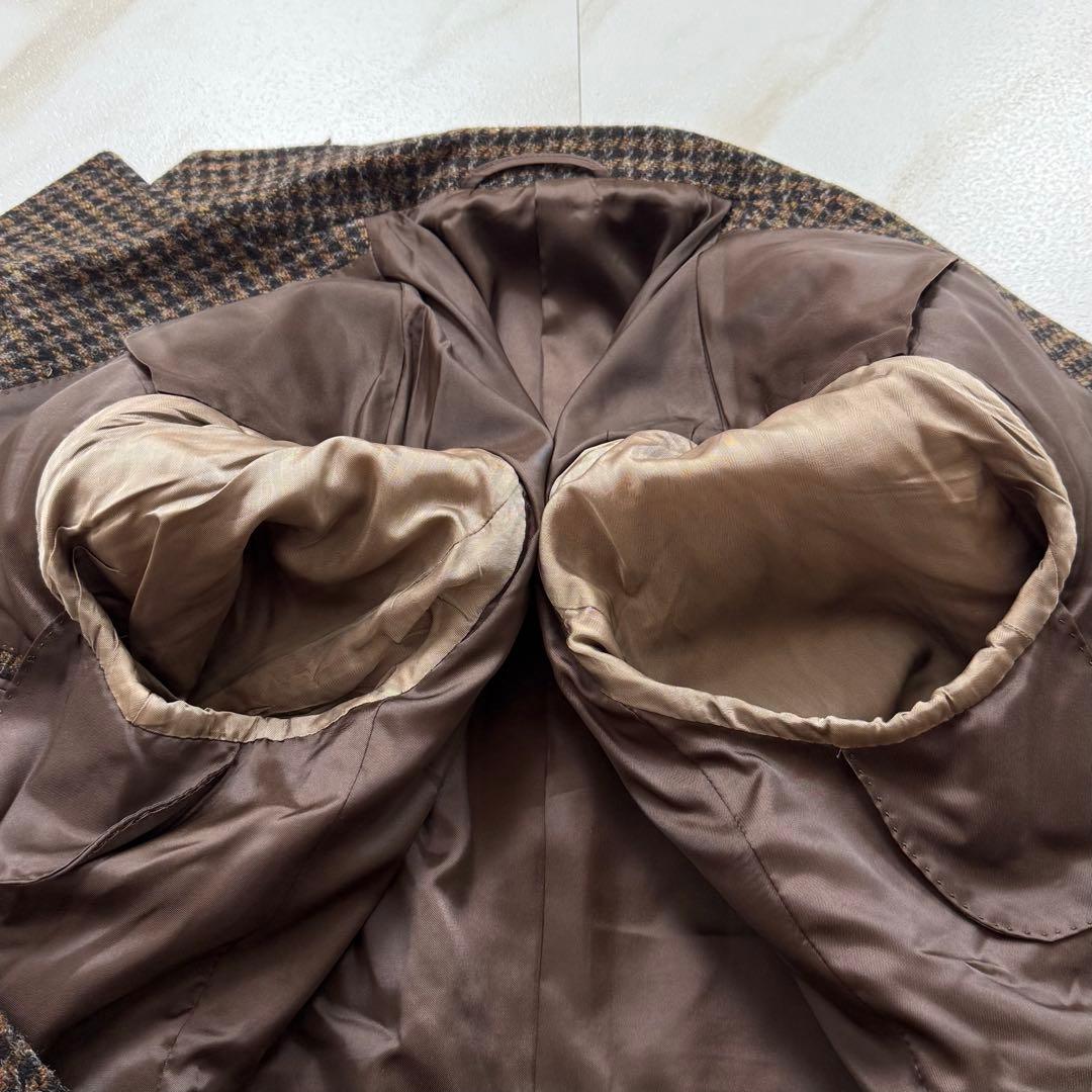 ハリスツイード テーラードジャケット エルボーパッチ 胡桃ボタン L