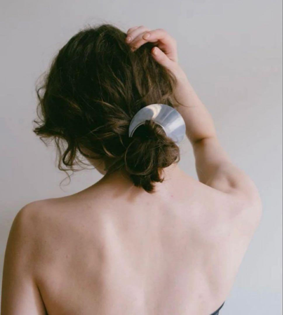 Moon Plate Hair Fork（silver）