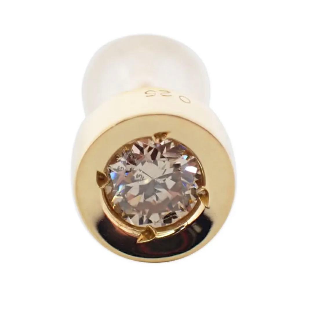 k18ダイヤモンドピアス　片耳　フクリン　覆輪　１／2セット