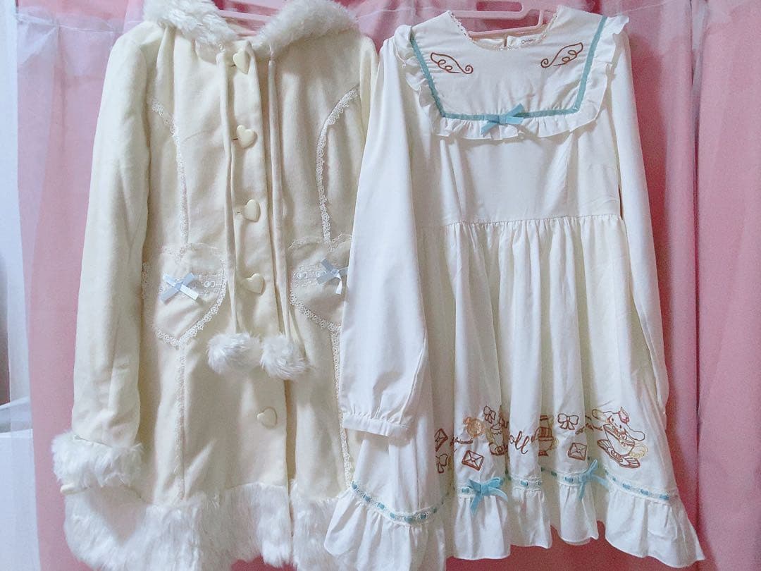 【訳あり】シナモロール15周年夢展望コラボ コート ワンピースセット