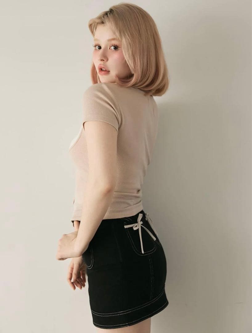 新品　未使用　andmary アンドマリー　ミニスカート　BLACK M