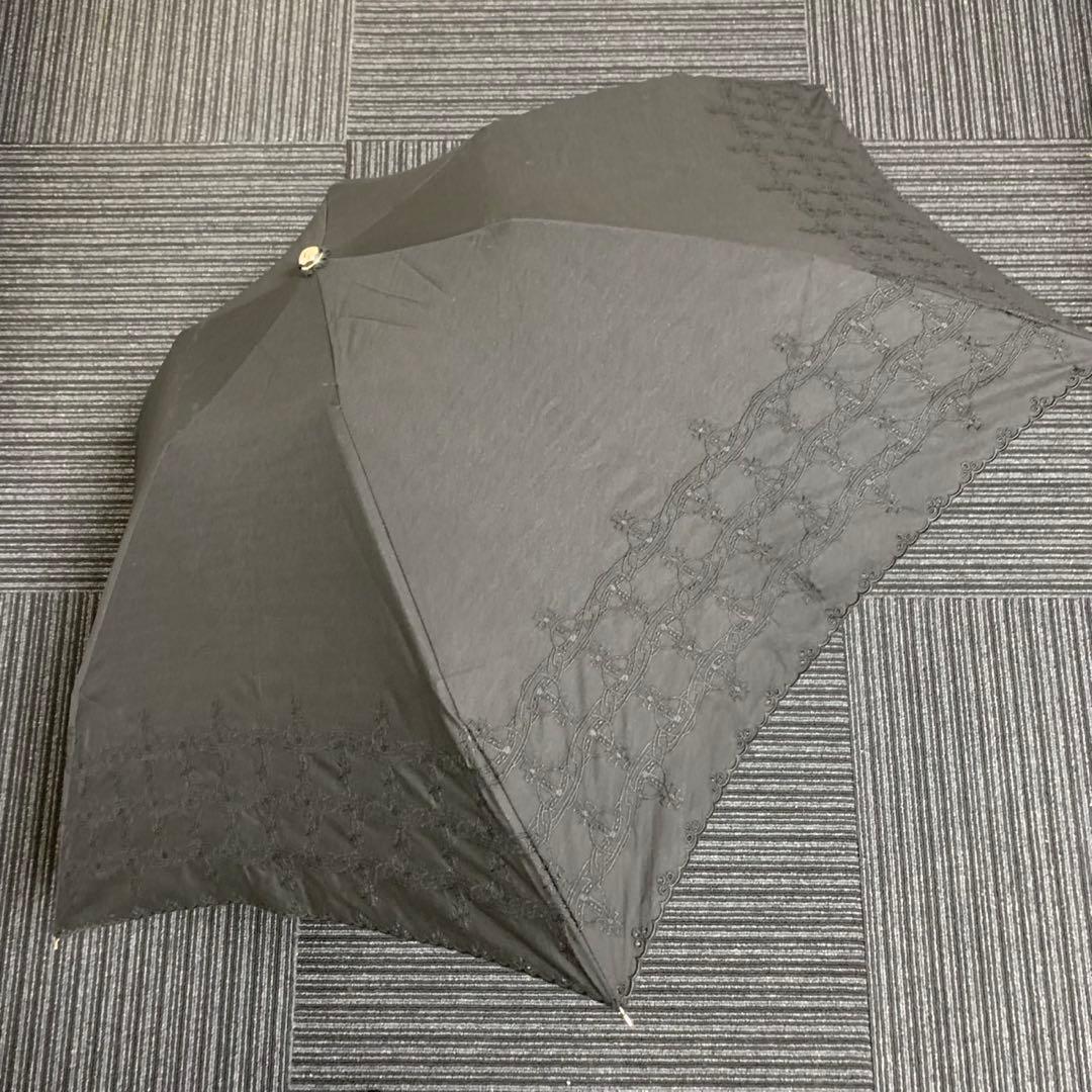 ヴィヴィアンウエストウッド♡オーブ刺繍入り折りたたみ日傘♡ブラック♡UV加工