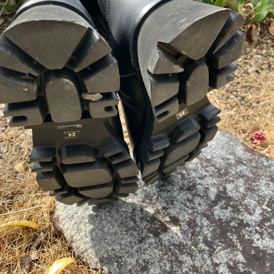 SAYA 本革ブラックエンジニアブーツ 24