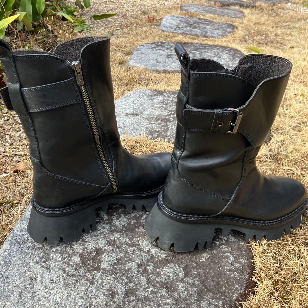 SAYA 本革ブラックエンジニアブーツ 24