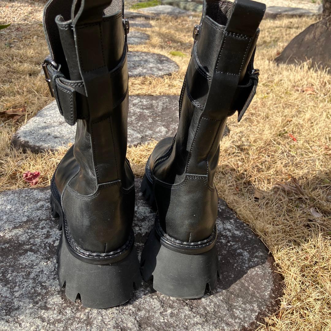 SAYA 本革ブラックエンジニアブーツ 24