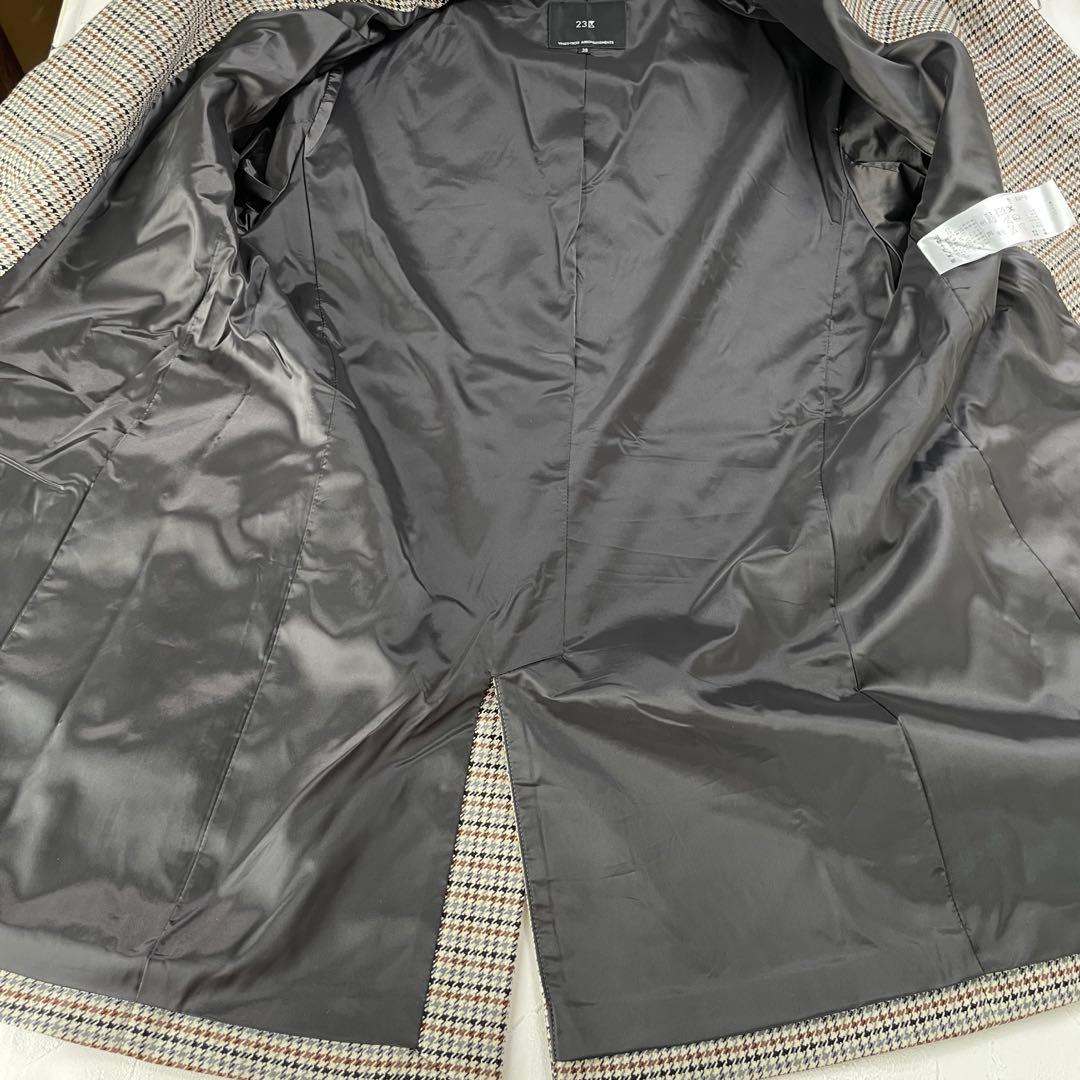 美品 23区 ガンクラブチェックストレッチ ジャケットサイズ38
