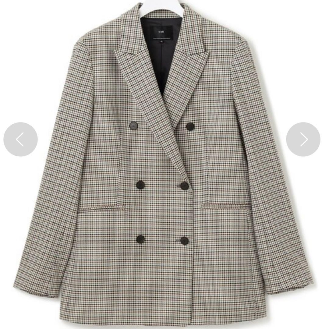 美品 23区 ガンクラブチェックストレッチ ジャケットサイズ38