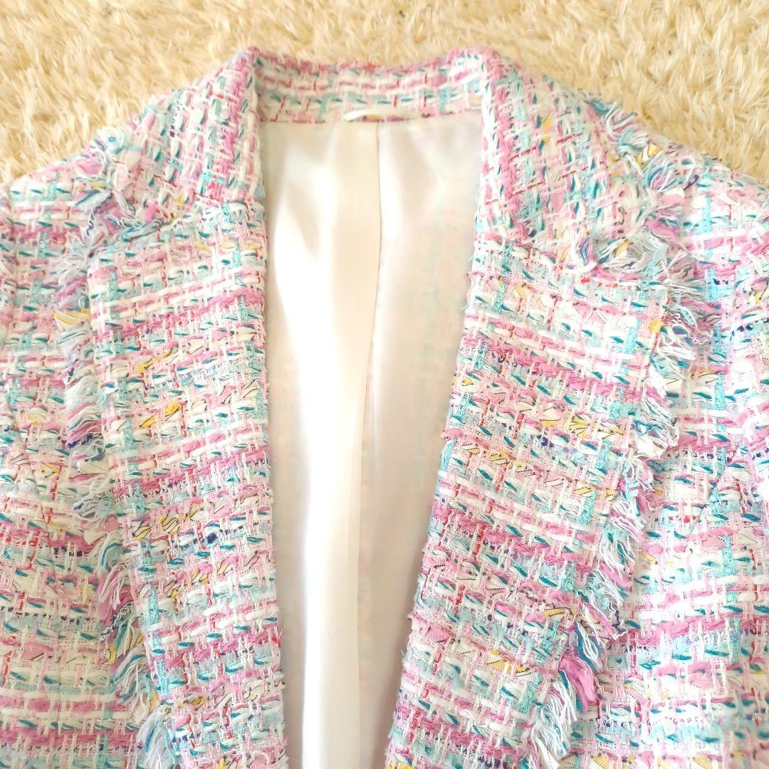 アナイ　カラーリボンツイード テーラードジャケット　38