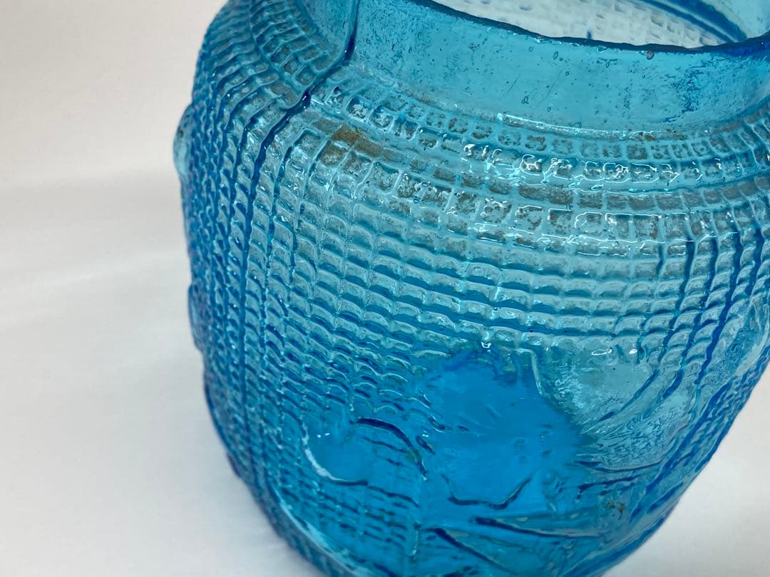 当時もの あめや瓶 薔薇模様 ガラス瓶 昭和初期