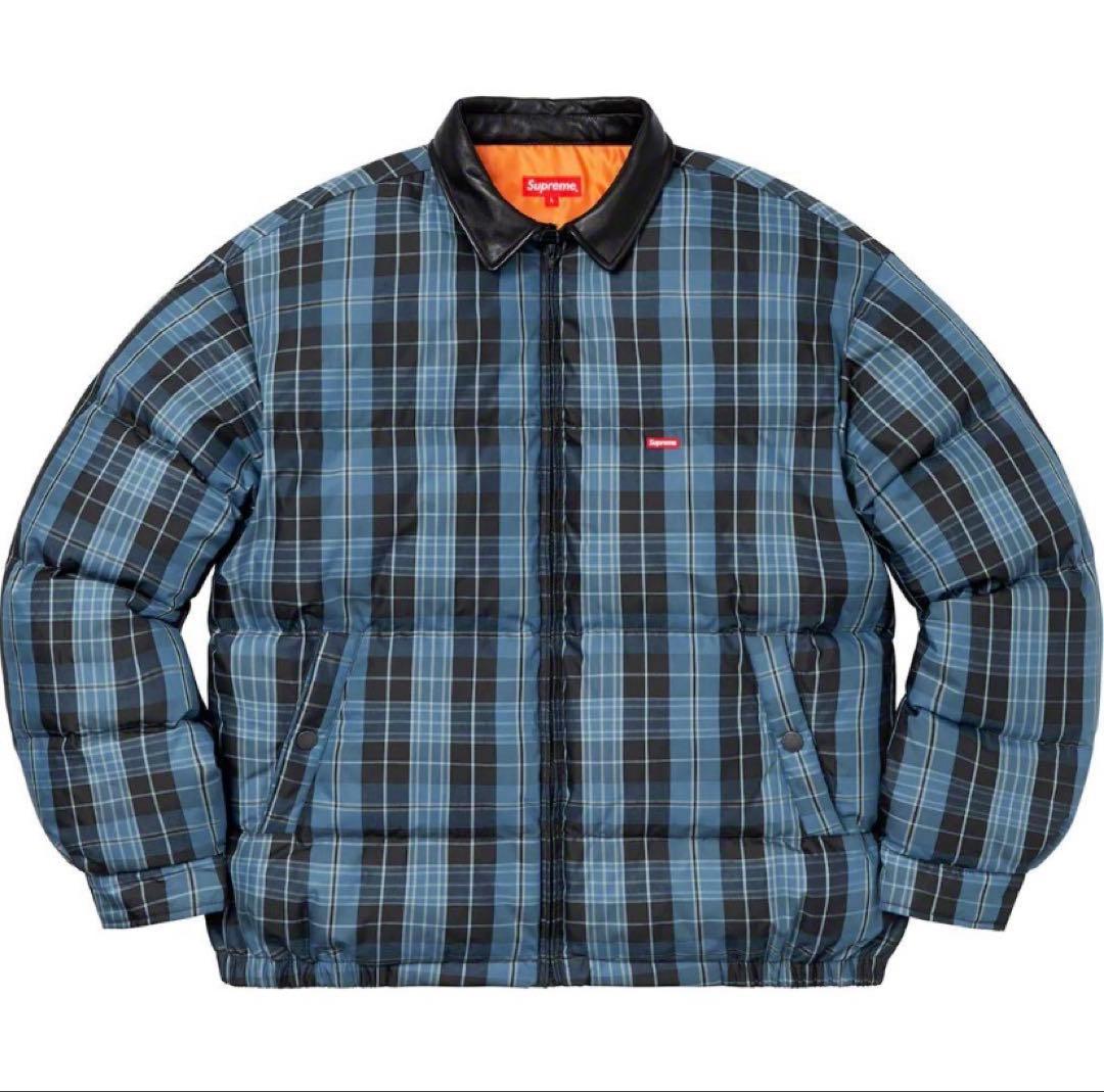 ジャケット・アウター supreme Leather Collar Puffy Jacket