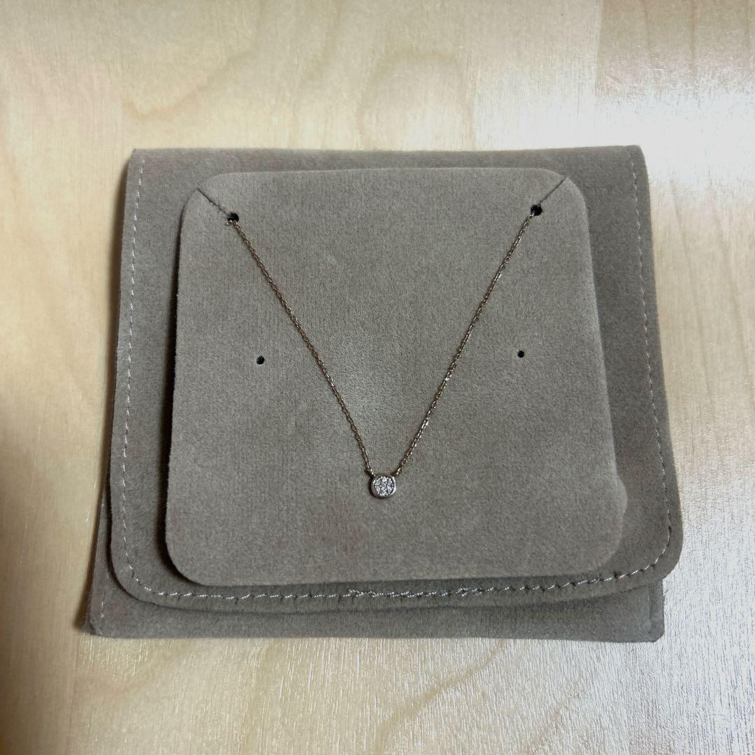 ete K10MPG ブリリアント ダイヤモンドネックレス ピンクゴールド