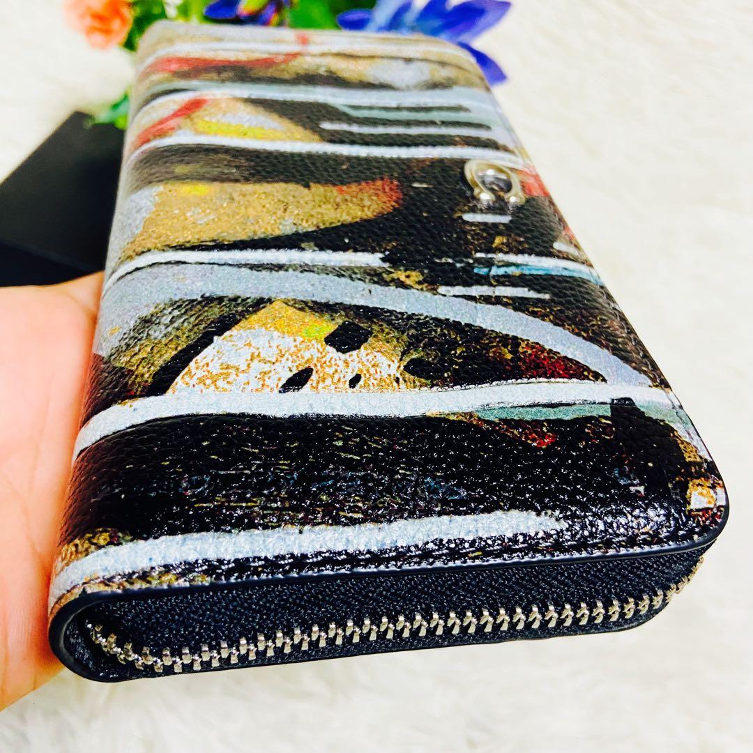 本革✨COACH✨コーチ✨MINT + SERF✨財布✨ラウンドファスナー✨総柄