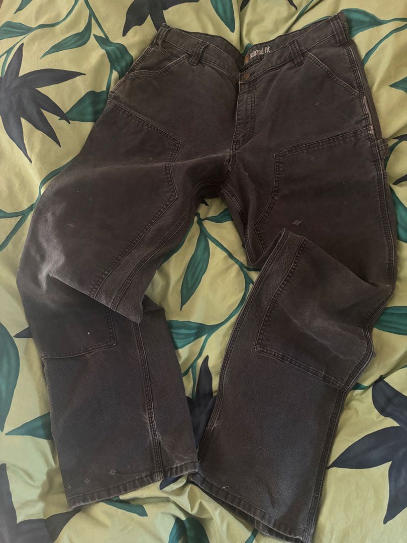 ア*郎様 Carhartt ペインター　ダブルニー　極上フェード　36×34