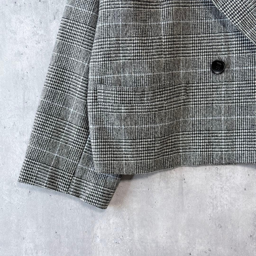 眼*長様 新品同様✨プルミエアロンディスモン グレンチェック　ショートWジャケッ
