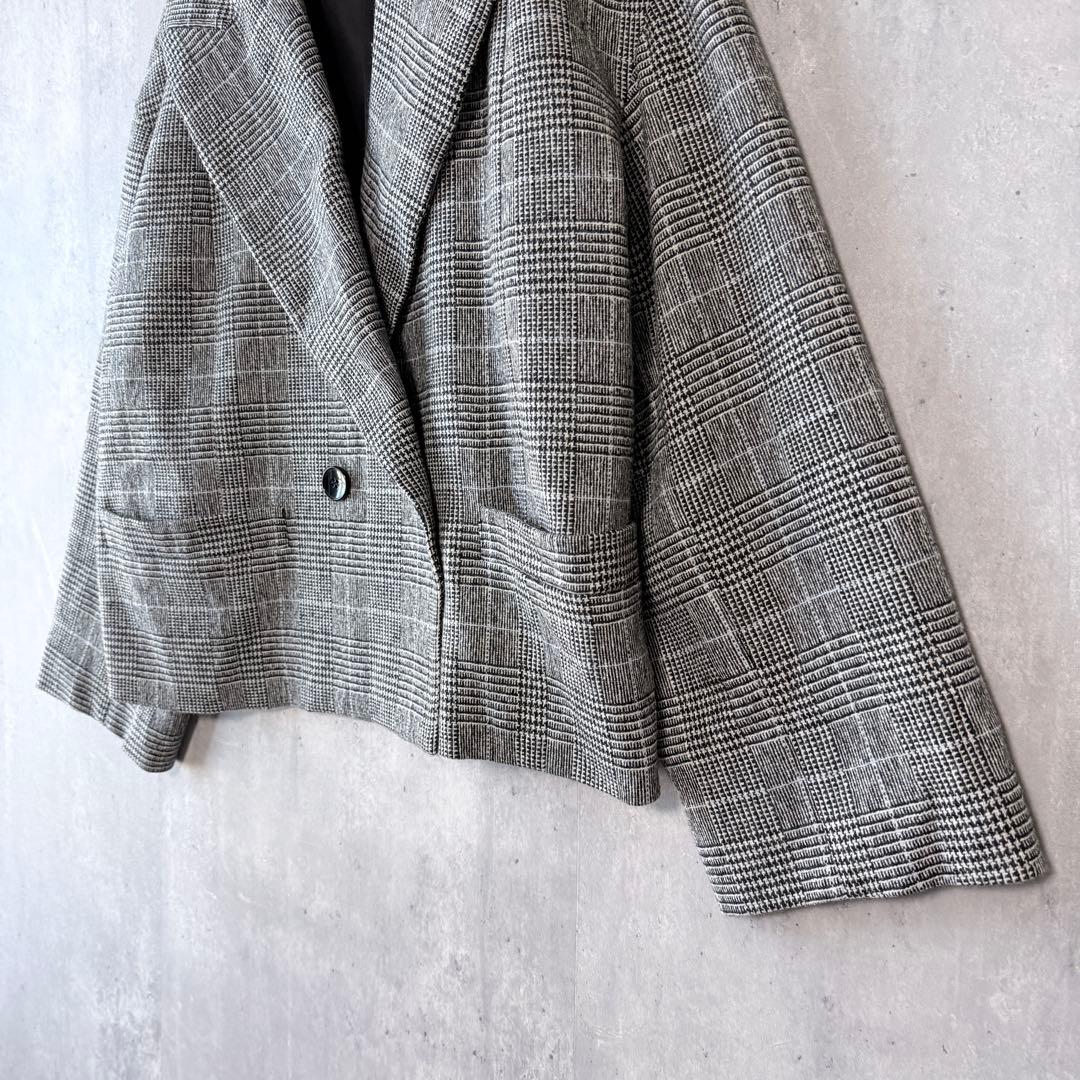 眼*長様 新品同様✨プルミエアロンディスモン グレンチェック　ショートWジャケッ