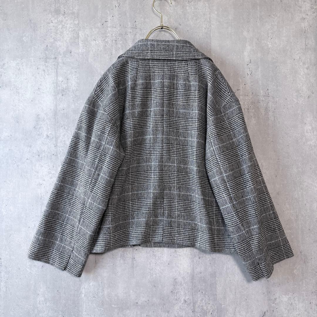眼*長様 新品同様✨プルミエアロンディスモン グレンチェック　ショートWジャケッ