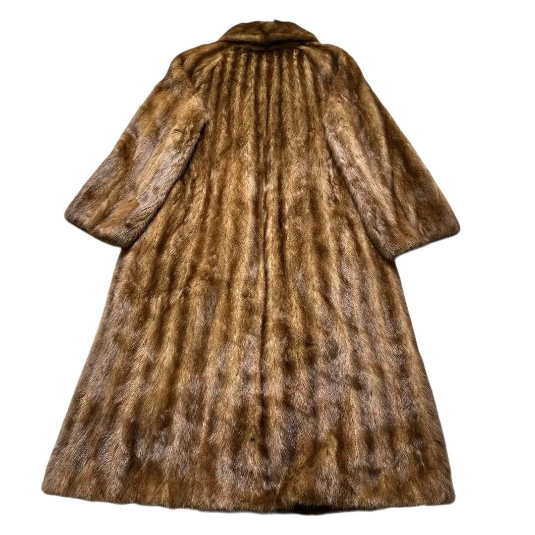 総丈115cm デミバフミンク ロング丈 リアルファーコート 本毛皮 XL