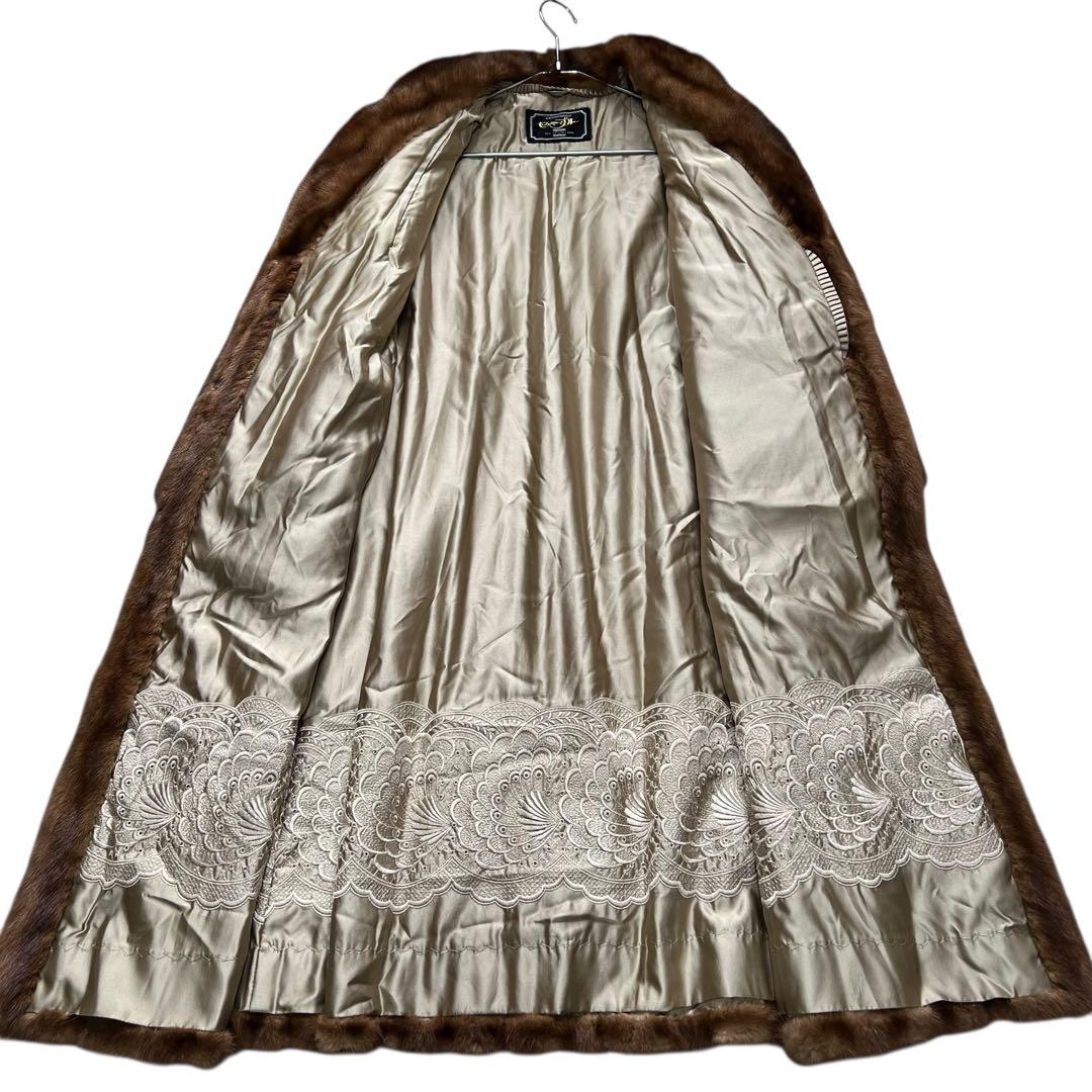 総丈115cm デミバフミンク ロング丈 リアルファーコート 本毛皮 XL