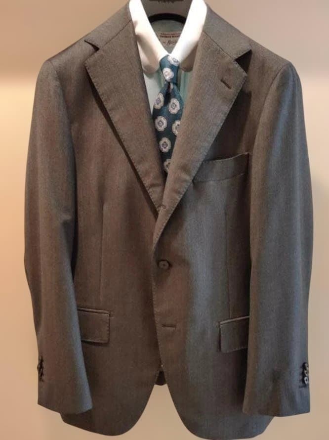 ユニバーサルランゲージ　伊CERRUTI生地 スーツ ハンドメイド仕様　グレー