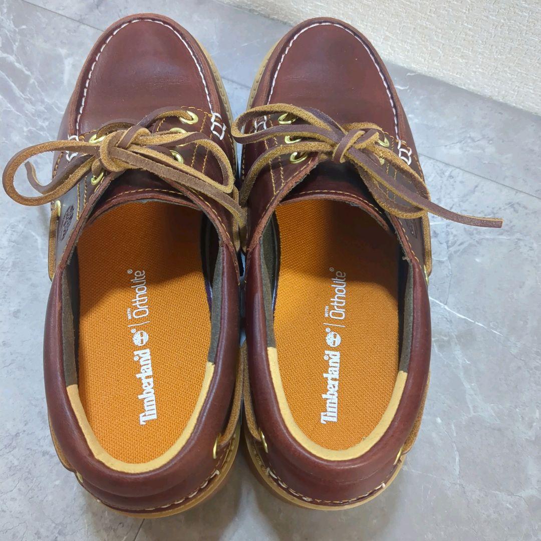 美品☆24㎝ Timberland ストーン ストリート ボート 厚底 モカシン